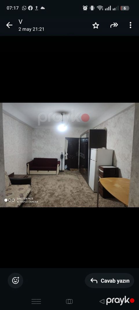 Qarayevde 5/3 mertebesinde 1 otaqli ev 300 azn ev 2 neferden artiq