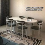 Oval yemək masası dəsti - Modern dizaynlı oval masa, dekorativ sütun — Ürünler