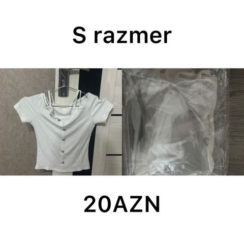 Ağ qadın köynəyi/bluz. - Ölçü: S (şəkildə qeyd olunub) - Model — Masazır