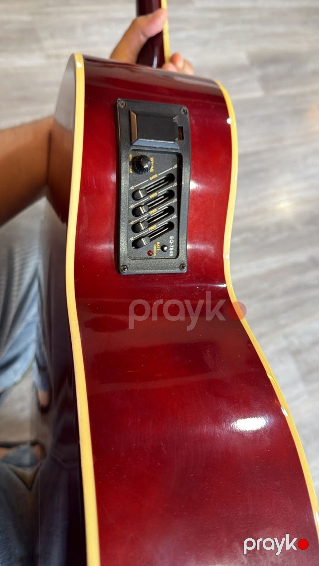 Elektro-akustik gitara – H.J.H brendi, qırmızı-bordo sunburst korpus — Gitarlar və digər simli alətlər, Sumqayıt (2)