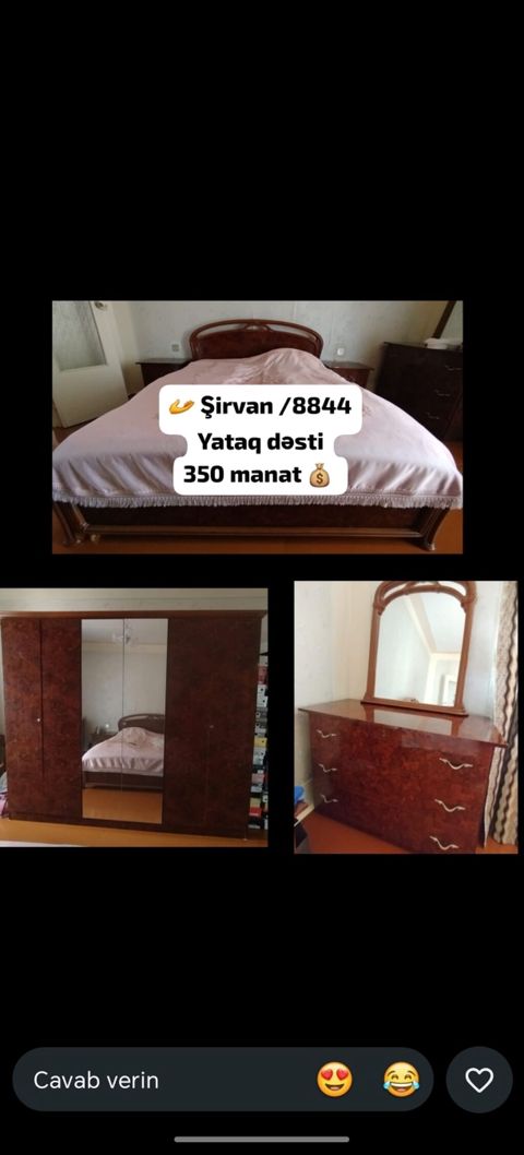 Yataq dəsti – Şirvan / 8844 Qiymət: 350 manat Dəst tərkibi: - İki — Şirvan