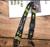Aviator mövzulu boyun ilgəyi (lanyard) - Dizayn: qara zəmində sarı — Smart home