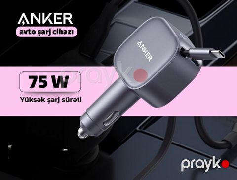 Anker avtomobil şarj cihazı 75W Usb-c super fast charging — Bakı