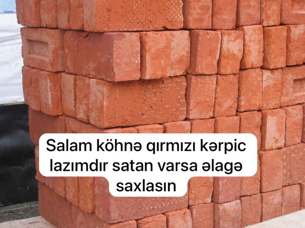 Wp yazin ve ya bura Axtarılır: köhnə qırmızı kərpic aliram 25 qepikden — Tikinti blokları, kərpic və panellər, Gəncə