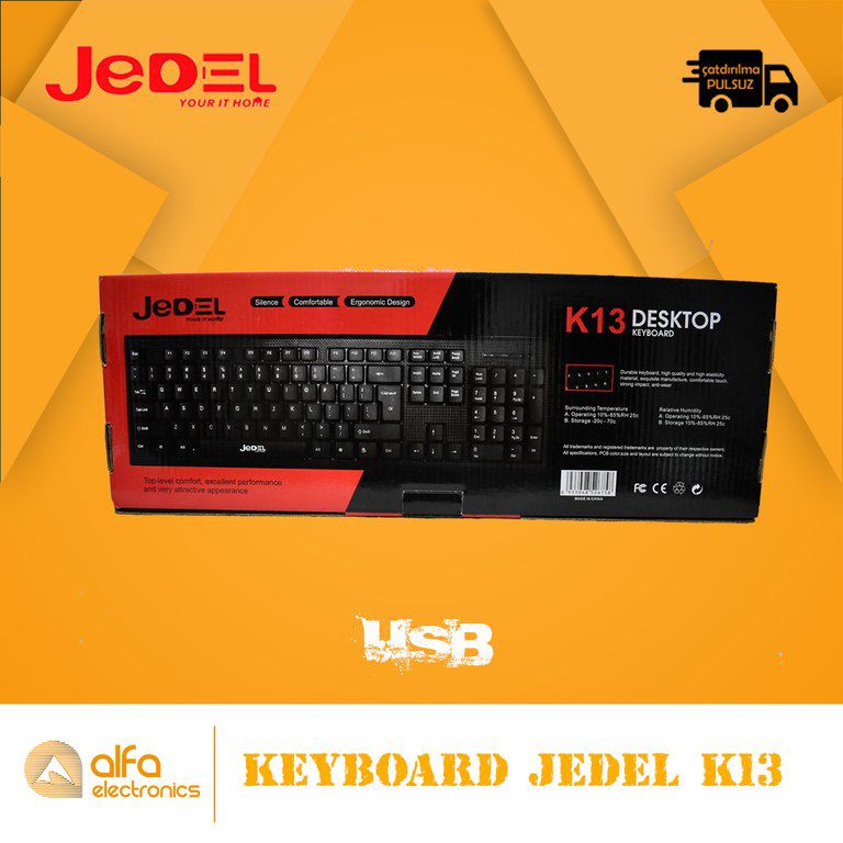 "Jedel K13" USB klaviatura — Elektronika, Bakı (2)