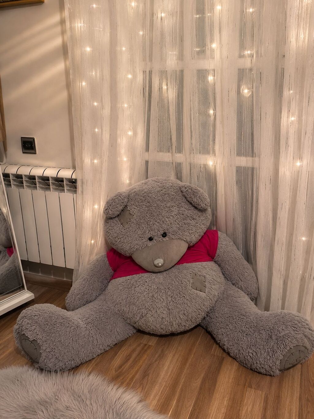 Teddy yeni kimidi böyük ölçülü plyuş ayı oyuncağı - Rəng: boz, burun — Yumşaq oyuncaqlar, Bakı (2)