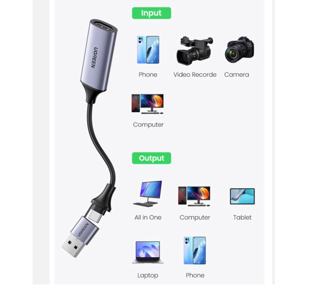 HDMI Video Capture Card Ugreen — Periferik cihazlar, Bakı (8)