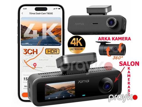 Videoqeydiyyatçı Xiaomi 70mai T800E 3 kamera 4K — Bakı