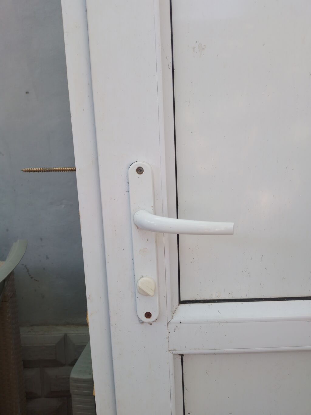Plastik (PVC) qapı – ağ rəng - Material: PVC profil, iki bölməli — Pəncərələr, qapılar, balkonlar, Bakı (2)