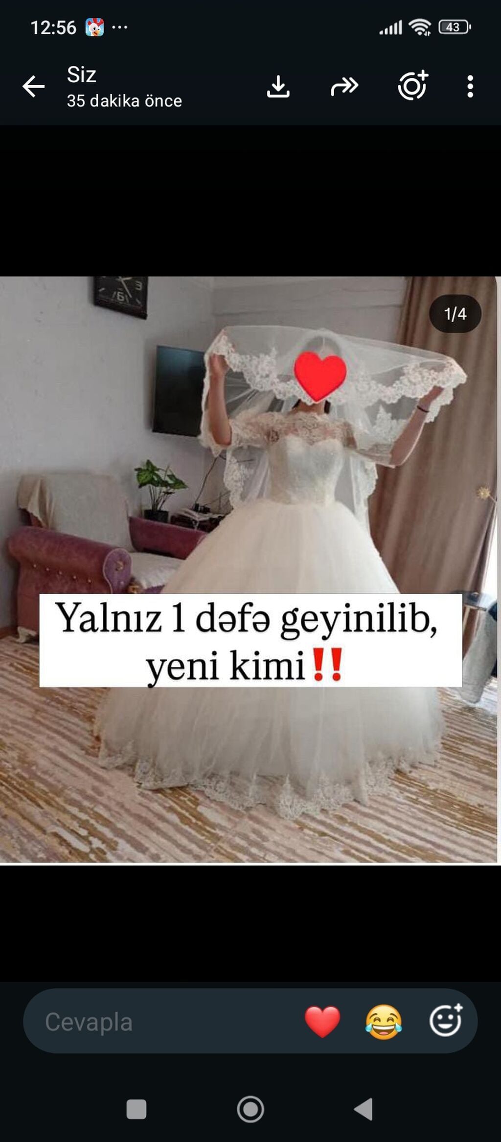 Ağ gəlinlik dəsti - Klassik A-kesim, çoxqatlı tull ətəkli model - Üst — Toy paltarı, Bakı