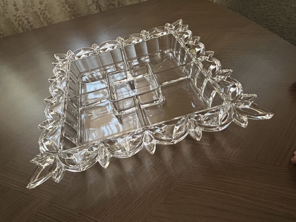 Bohemia kristal beş bölməli serve qabı - Brend: Crystal Bohemia — Süfrə qabı, Bakı (2)