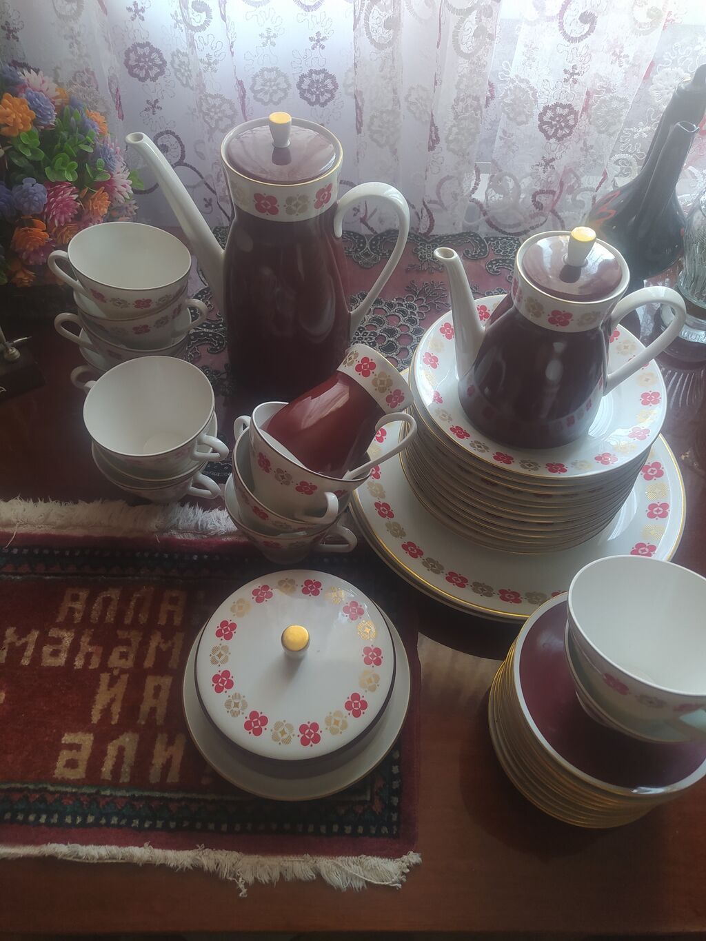 Nahar dəsti, rəng - Qəhvəyi, Farfor, 12 nəfərlik, Almaniya — Süfrə qabı, Digah (3)