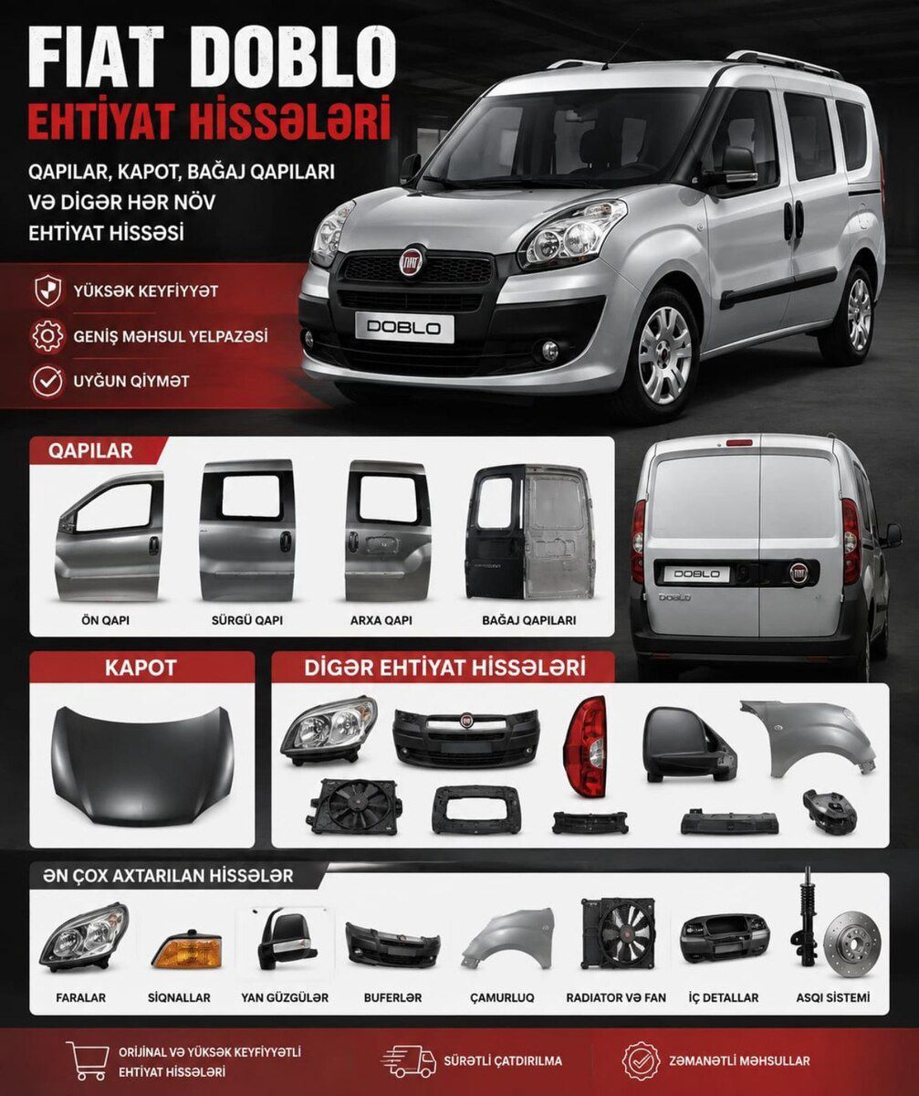 Fiat Doblo ehtiyat hissələri — Ehtiyat hissələri və aksesuarlar, Bakı