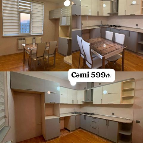 Mətbəx mebeli satılır+masa dəsti ilə birlikdə 599₼. Ölçü