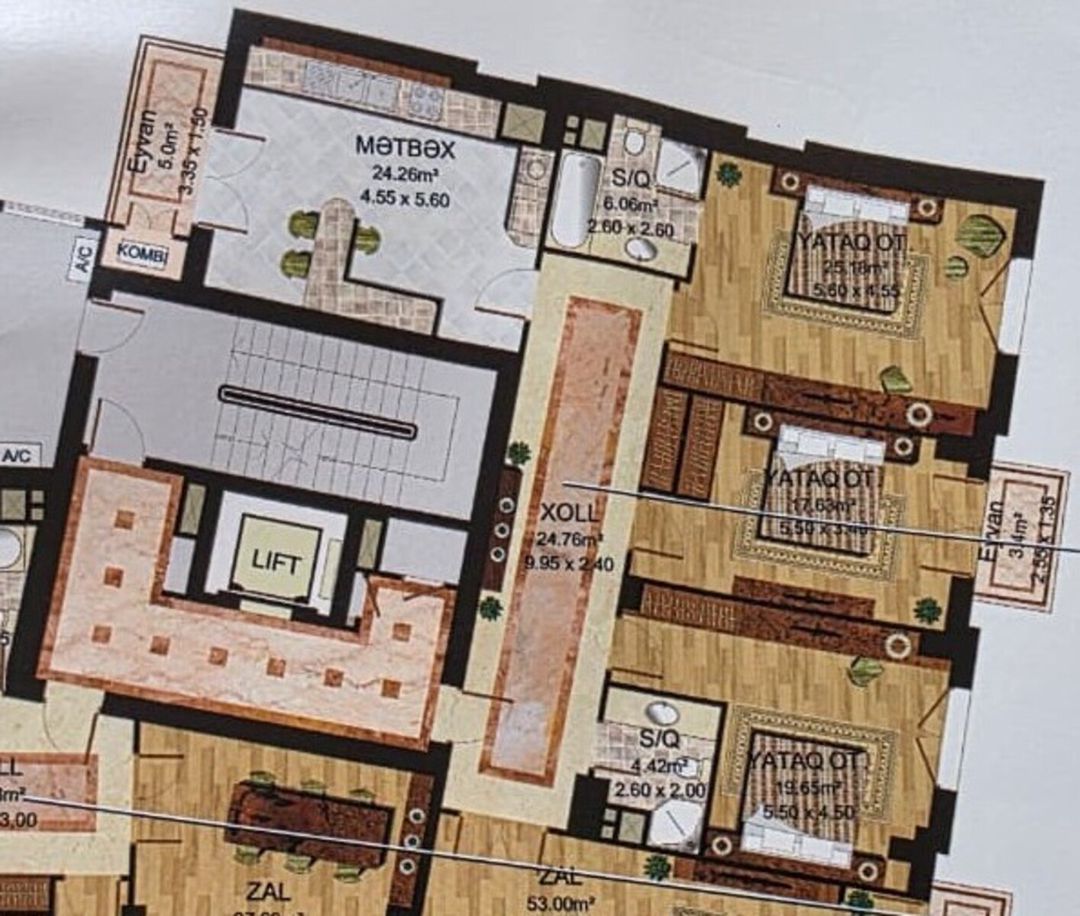 Satılır 3 otaqlı yeni tikili 137 m² — Mənzil, Bakı (3)