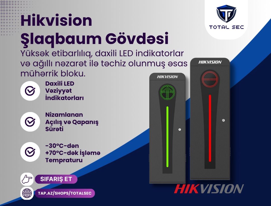 Hikvision premium şlaqbaum dəsti (6 Metr) - DS-TMG320 — Ağıllı ev və təhlükəsizlik, Bakı (2)