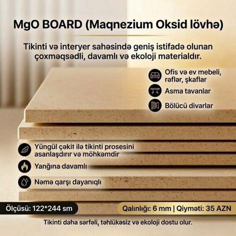 MgO Board (Maqnezium Oksid lövhə) — Bakı