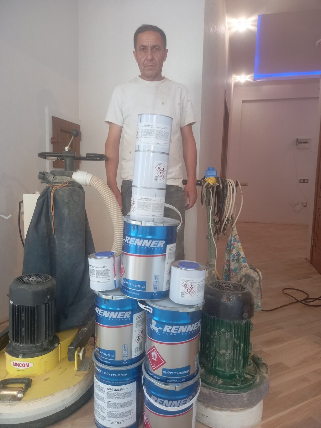 Taxta döşəmə yonma və laklama xidməti - Peşəkar taxta döşəmələrin — Döşəmə və tavan işləri, Masazır (3)