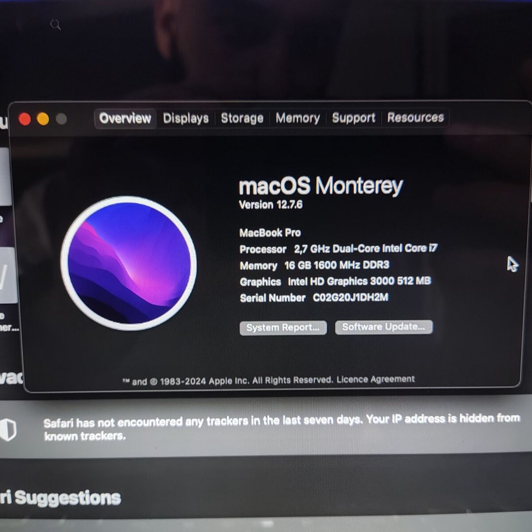Apple MacBook Pro 13, core i7, 16GB RAM, SSD 256 — Noutbuklar, Bakı (8)
