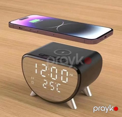 Elektron masaüstü saat Wireless fast Charging — Bakı