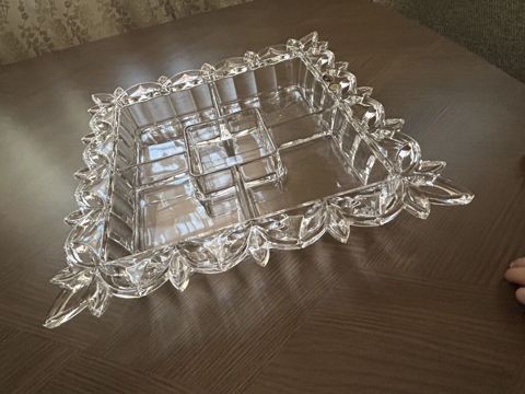 Bohemia kristal beş bölməli serve qabı - Brend: Crystal Bohemia — Bakı