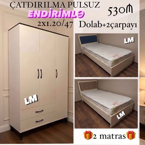 Gənc oda DOLAB+2 Çarpayı_ Yeni və sifarişlə Qiymət 530₼ — Bakı