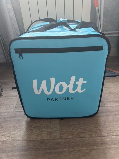 Wolt Partner termal çatdırılma çantası - Rəng: açıq mavi, qara — Bakı