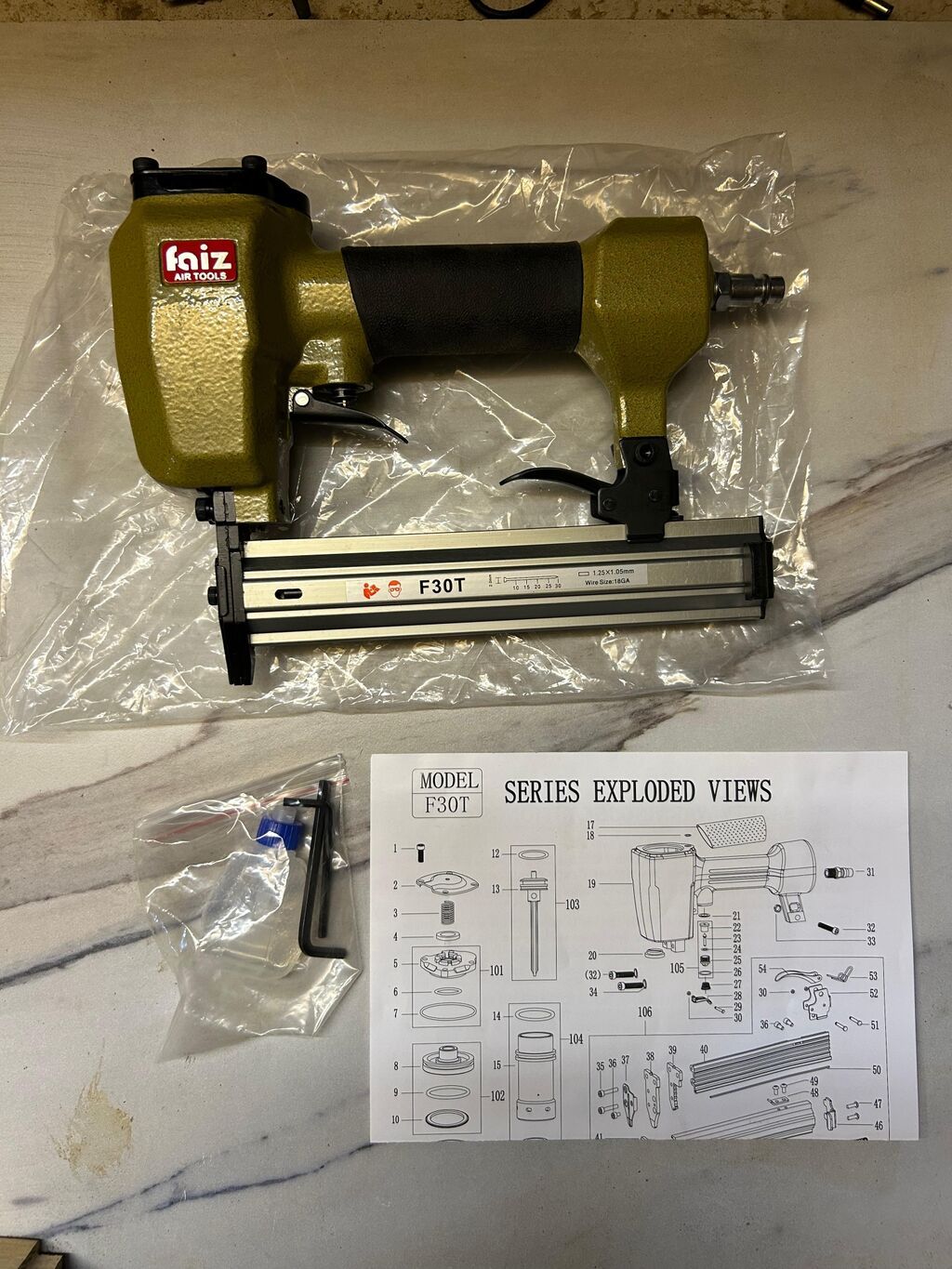 Pnevmatik dırnaqçəkmə – Kaiz Air Tools F30T Məhsul: Hava ilə işləyən — İnşaat staplerləri və neylerlər, Masazır (7)