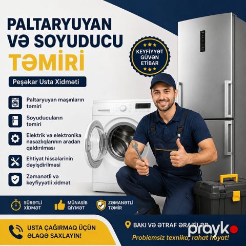 Soyuducu və paltaryuyan ustası — Bakı