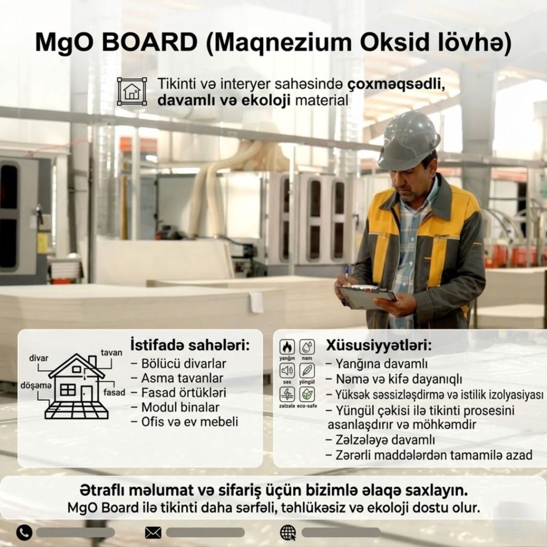 MgO Board (Maqnezium Oksid lövhə) — Təmir və inşaat, Bakı (4)