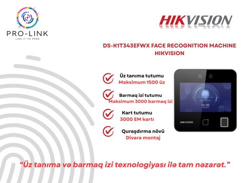 Üz tanıma cihazı "DS-K1T343EFWX" — Bakı