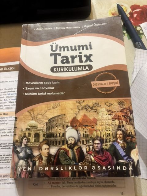 Məhsul: “Ümumi Tarix – Kurikulumla” (2025/26-cı il nəşri) Nəşriyyat — Şəki