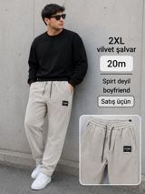 Bol kəsim Şalvar, 2XL, rəng - Bej — Pants