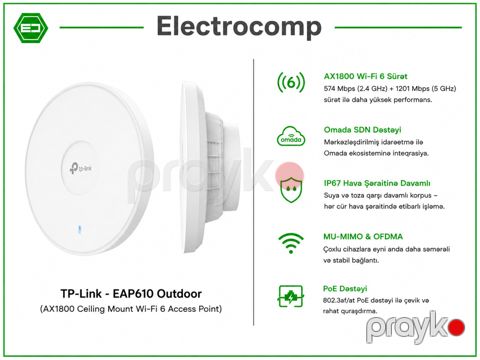 TP-Link EAP610 Outdoor (AX1800 Wi-Fi 6 Outdoor Access Point) — Bakı