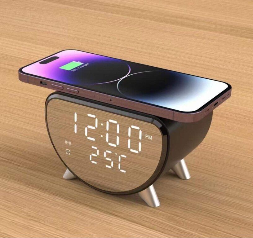 Elektron masaüstü saat Wireless fast Charging — Dekor və interyeri, Bakı (2)