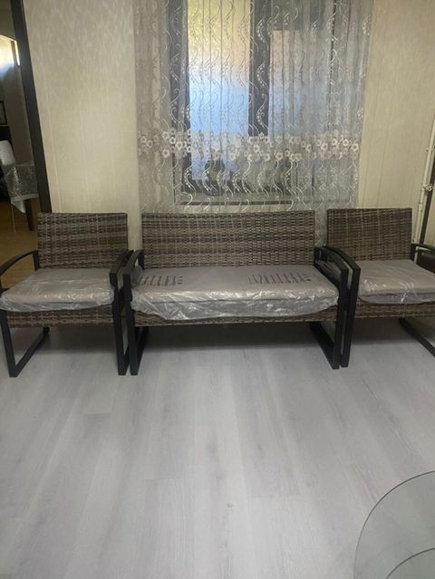 3 hissəli rattan oturma dəsti - Tərkib: 1 ədəd 4nəfərlik skamya və 2 — Digah
