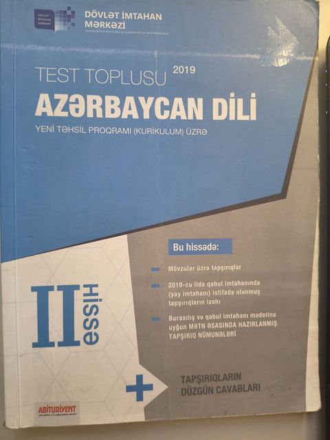 Azərbaycan dili test toplusu 2019 2 hissə — Bakı