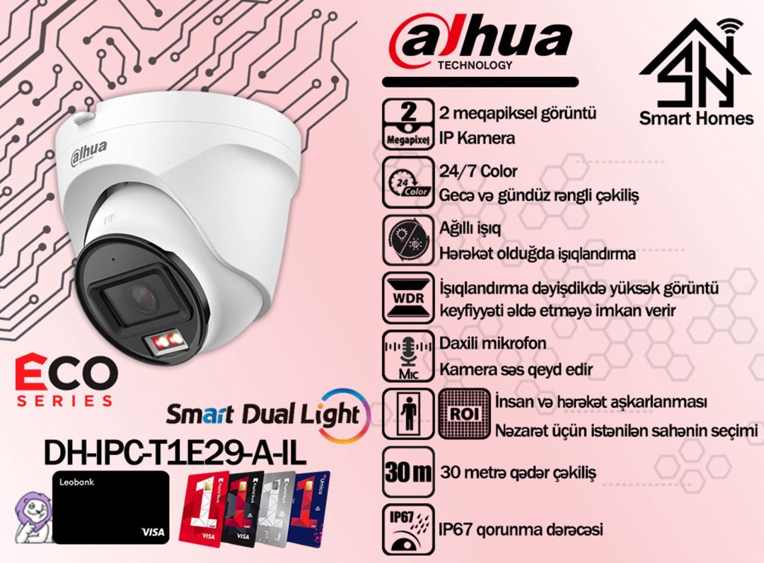 Dahua ECO Smart Dual Light IP kameraları — Ağıllı ev və təhlükəsizlik, Bakı (2)