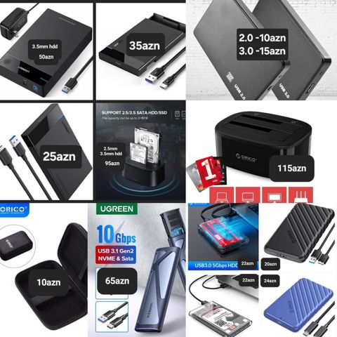 Xarici sərt disk qutusu HDD SSD keys — Bakı