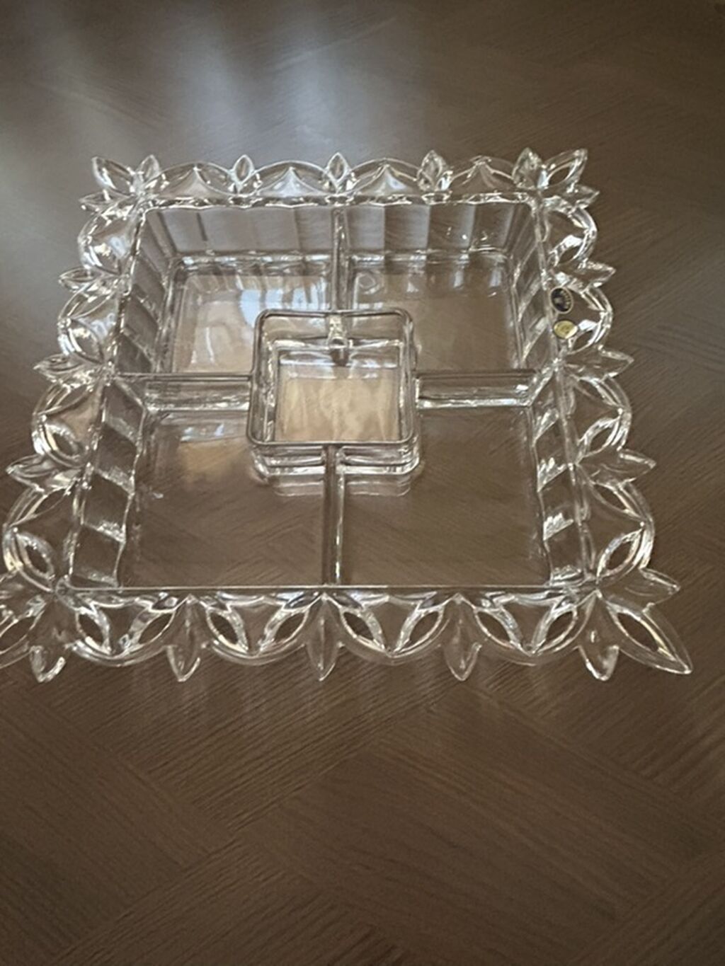 Bohemia kristal beş bölməli serve qabı - Brend: Crystal Bohemia — Süfrə qabı, Bakı (6)