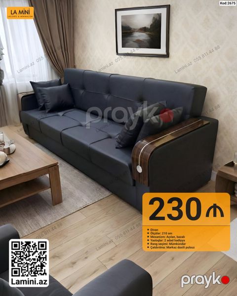 Məhsul: Divan Xüsusiyyətlər: - Ölçü: 210 sm - Mexanizm: Açılan