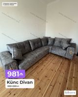 Künc divan – 300×200 sm - Rəng: tünd boz, teksturalı parça — Товары