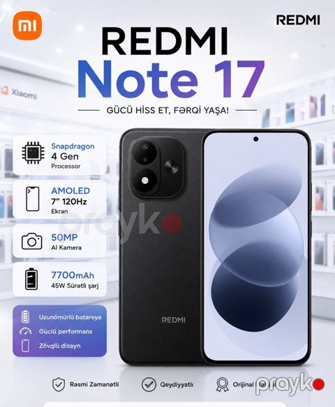 Xiaomi Redmi Note 17 Black 256GB/8GB — Bakı