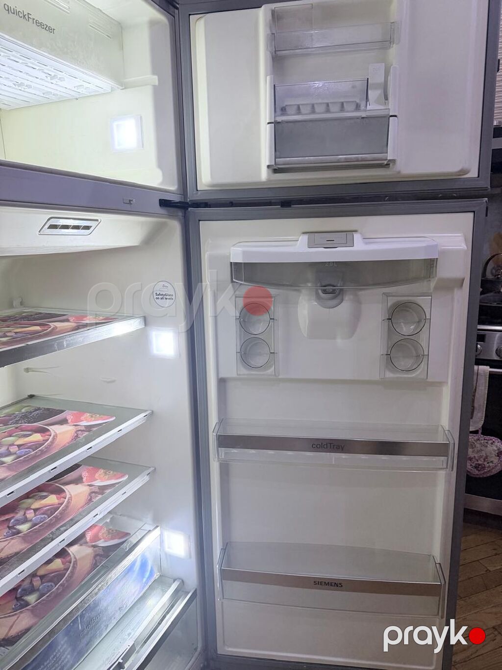 İşlənmiş 1 qapılı Siemens Soyuducu Satılır, rəng - Gümüşü, Dispenserli — Soyuducular, Bakı (4)