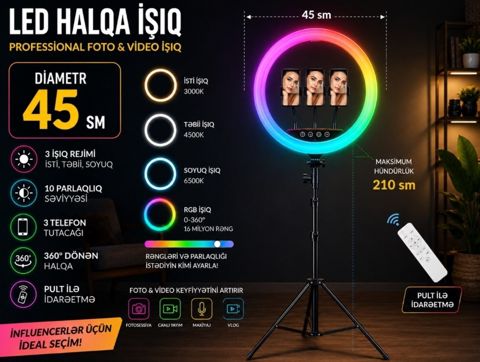 LED RGB dairəvi işıq — Bakı