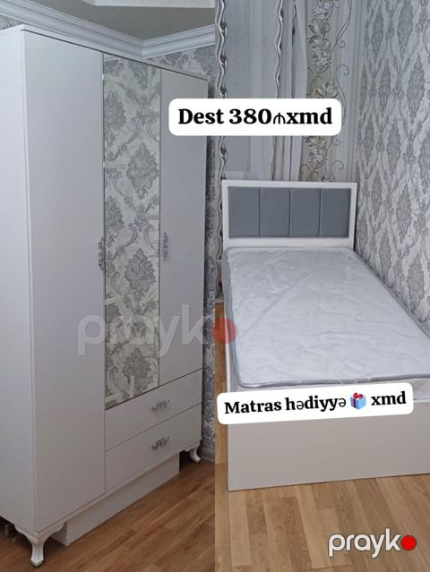 Uşaq/yeniyetmə otağı üçün mebel dəsti Tərkib: - Tək nəfərlik çarpayı