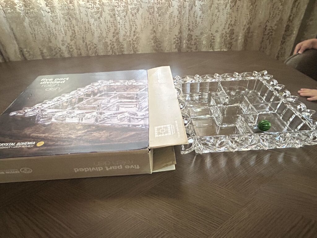 Bohemia kristal beş bölməli serve qabı - Brend: Crystal Bohemia — Süfrə qabı, Bakı (4)