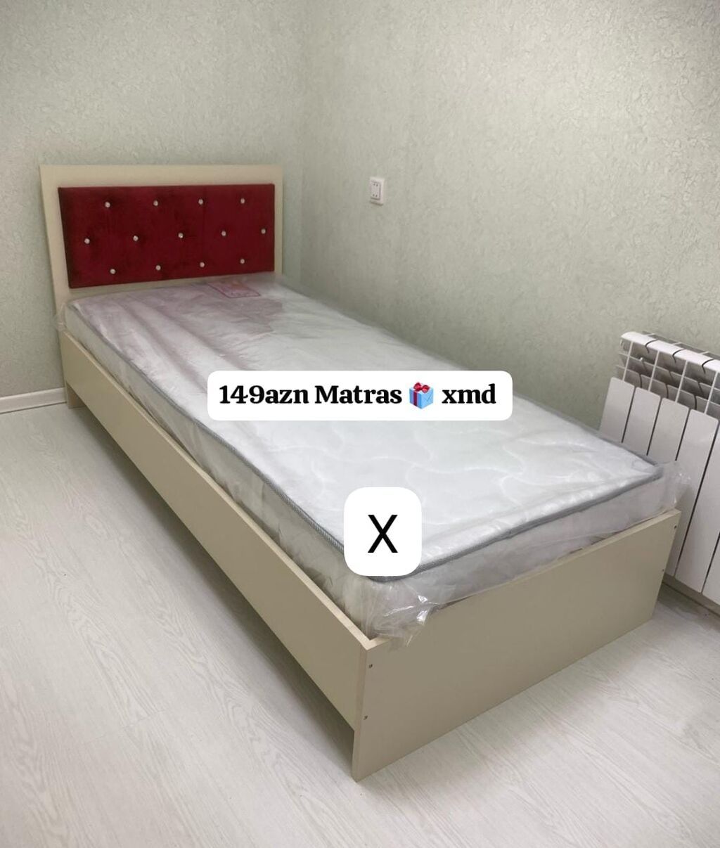 Tək nəfərlik çarpayı və matras dəsti. - Ölçü: təxmini tək nəfərlik — Yataqlar, Bakı