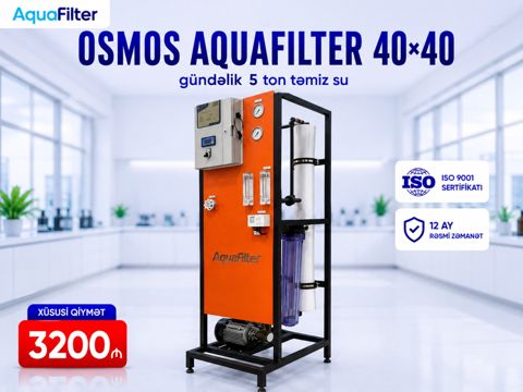 Əks osmos sistemi Aquafilter 5ton/gün — Bakı