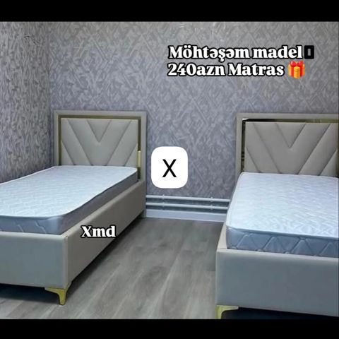 Möhtəşəm model tək nəfərlik çarpayı - Başlıq hissəsi V naxışlı — Bakı